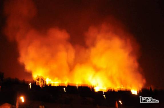 Um incêncio na periferia de Victoria, cidade chilena na região de Araucania